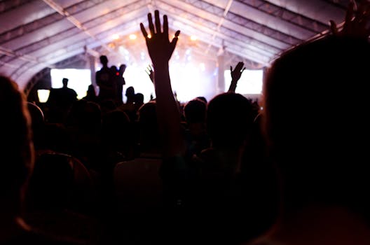 festive crowd enjoying live music