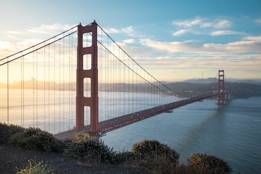 Golden Gate Bridge with cityscape