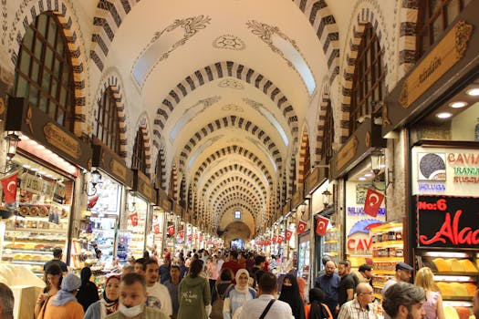 busy historic marketplace with local vendors