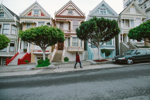 Historic Victorian homes in Haight-Ashbury