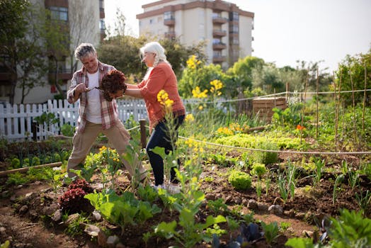 Community garden promoting local sustainability