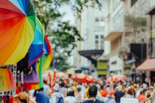 Community gathering at a street fair